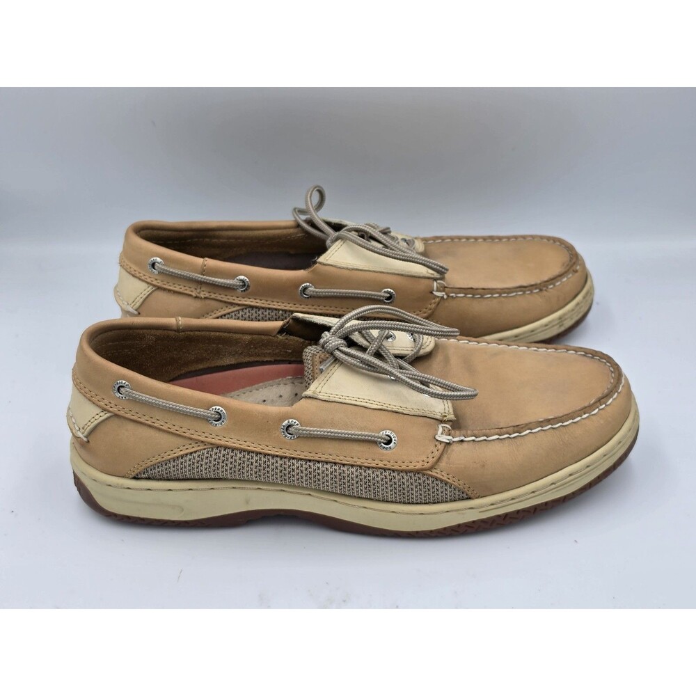 Sperry Top Sider Billfish 3 Eye Mens Boat Shoes Tan Leather Size 11 Deck Preppy